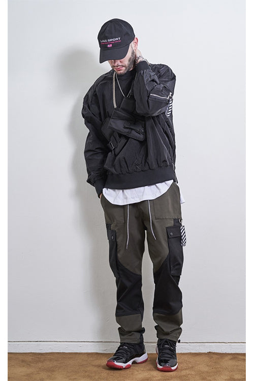 String Two Tone Cargo Pants